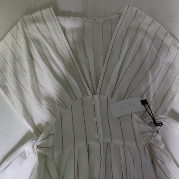 Astr midi dress, Size small, Color White with stripe pattern - Picture 2 of 3